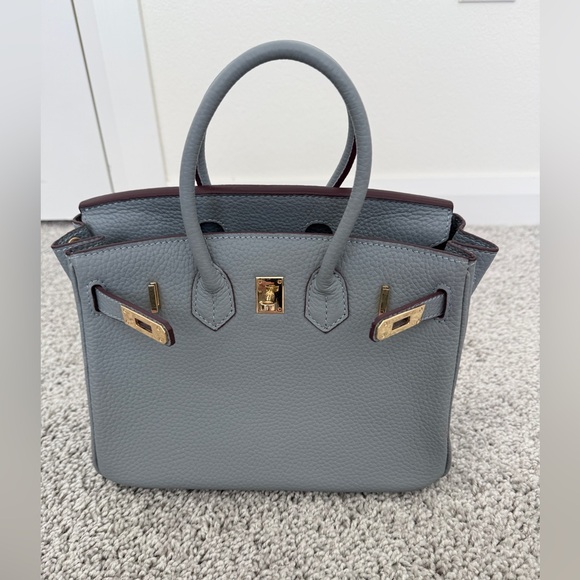 Handbags - Inspired B bag - size 20 - in a beautiful blue/grayish color - genuine leather